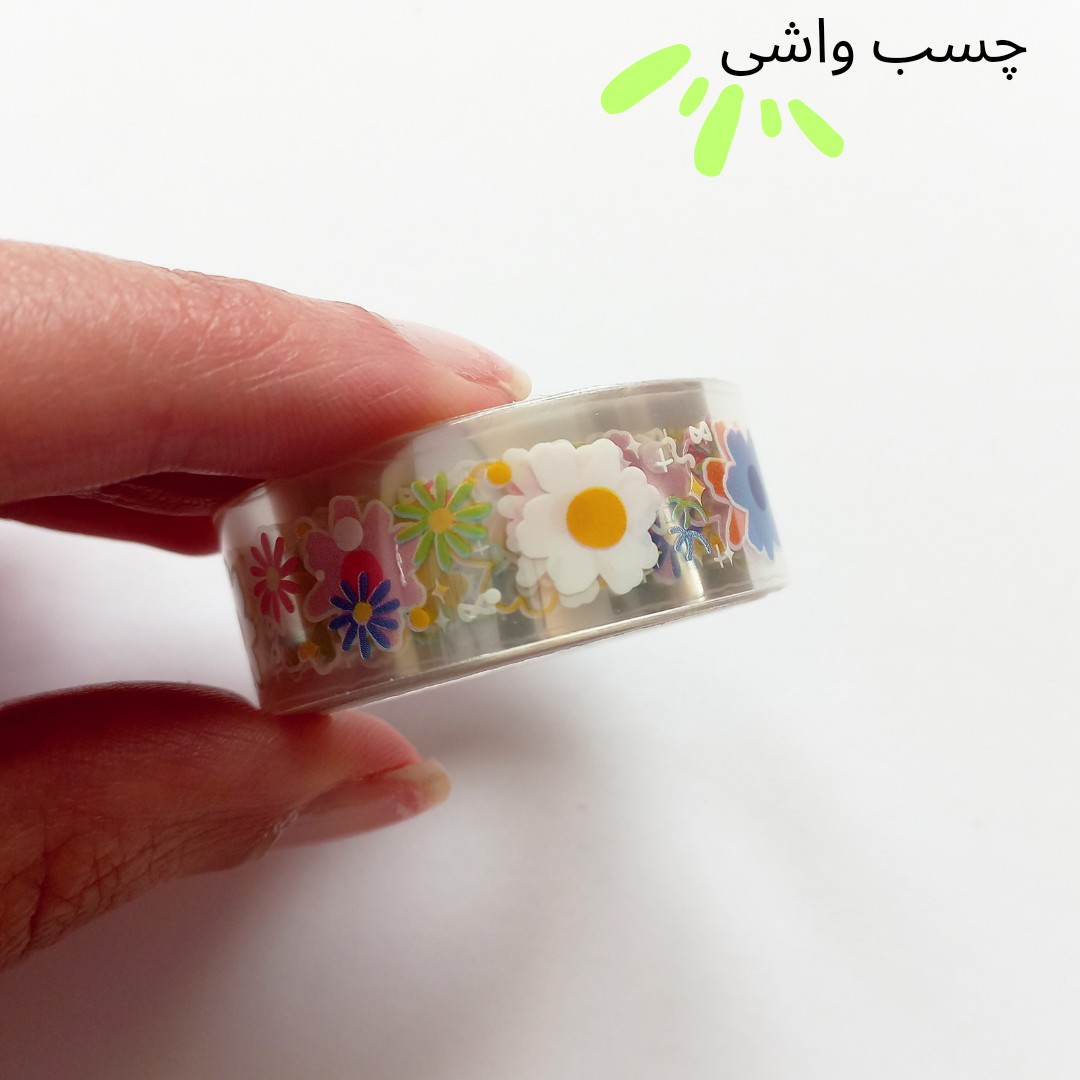 چسب واشی شفاف طرح گل 3