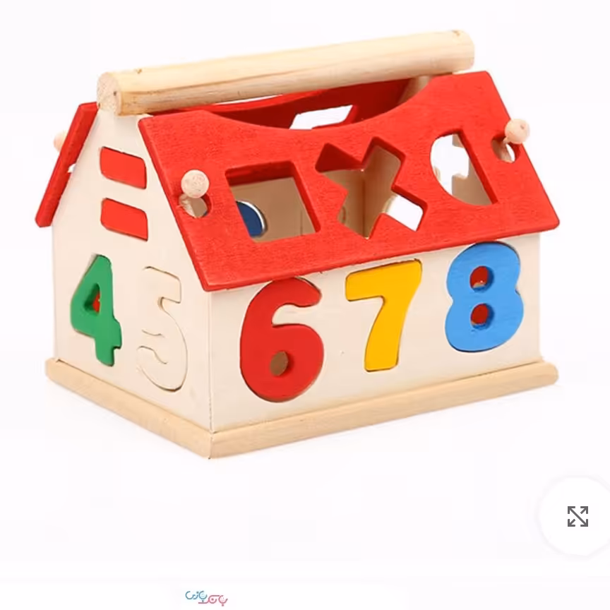 کلبه هوش اشکال مدل چوبی و اعداد 