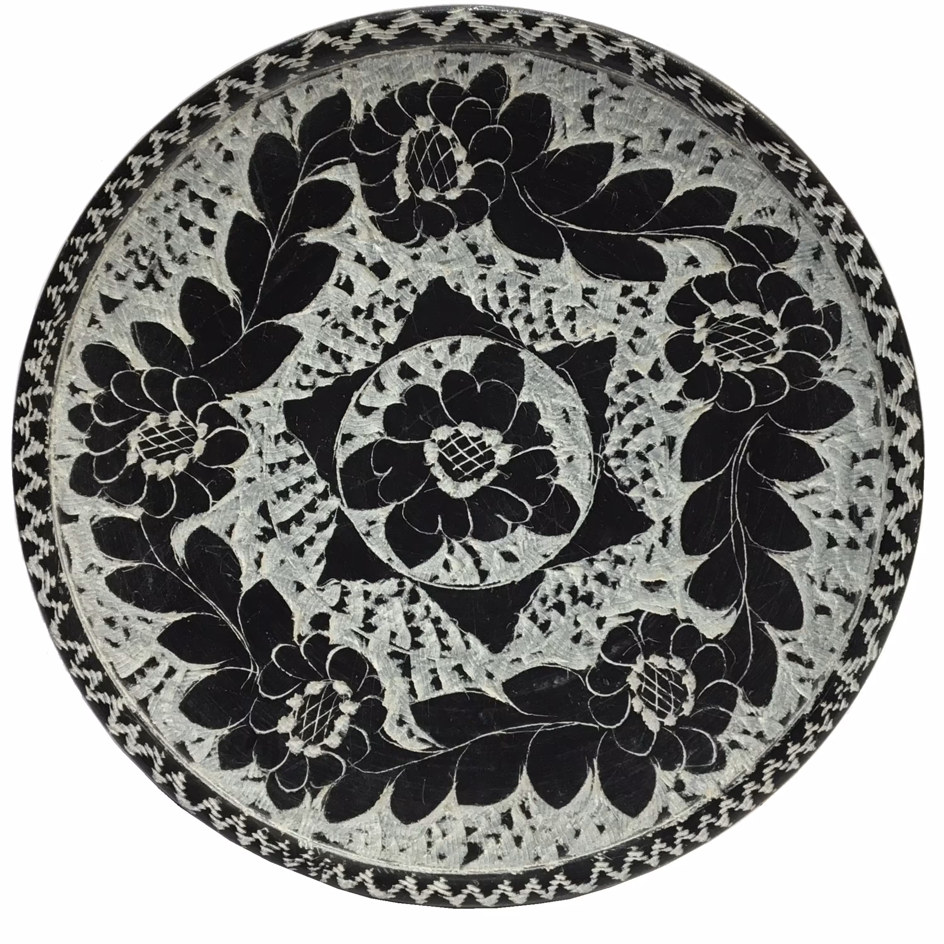 بشقاب سنگی طرح شکوفه کد 01