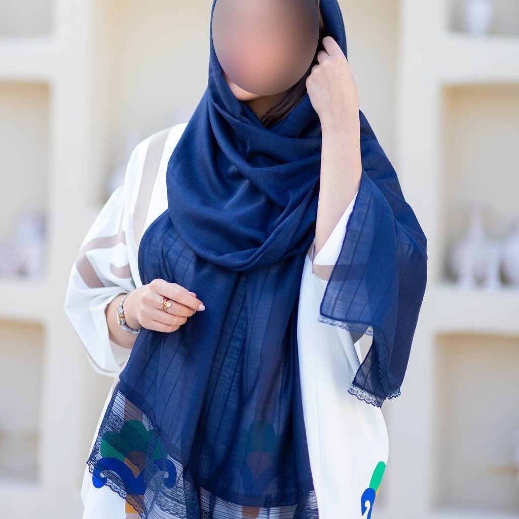 شال نخی دستک گیپور قواره 190 کد 1-206