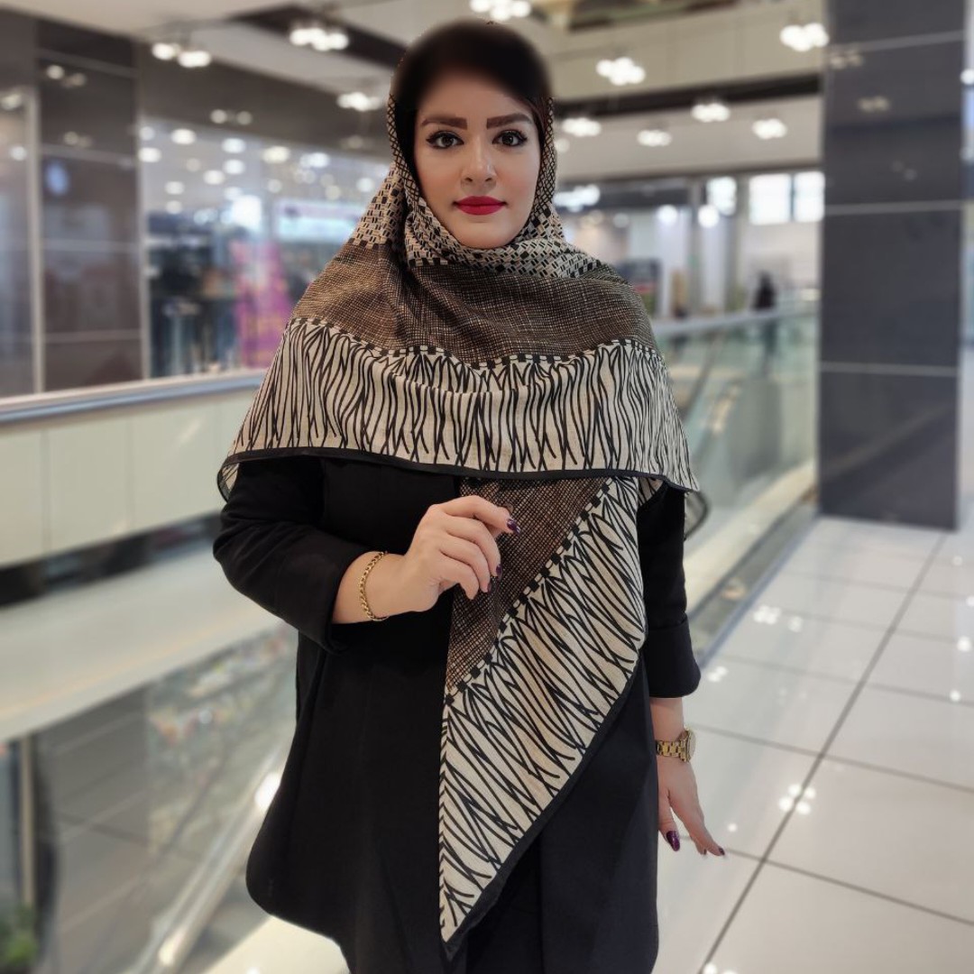 روسری سوپرنخ قواره 135 ارسال رایگان رنگ زمینه قهوه ای