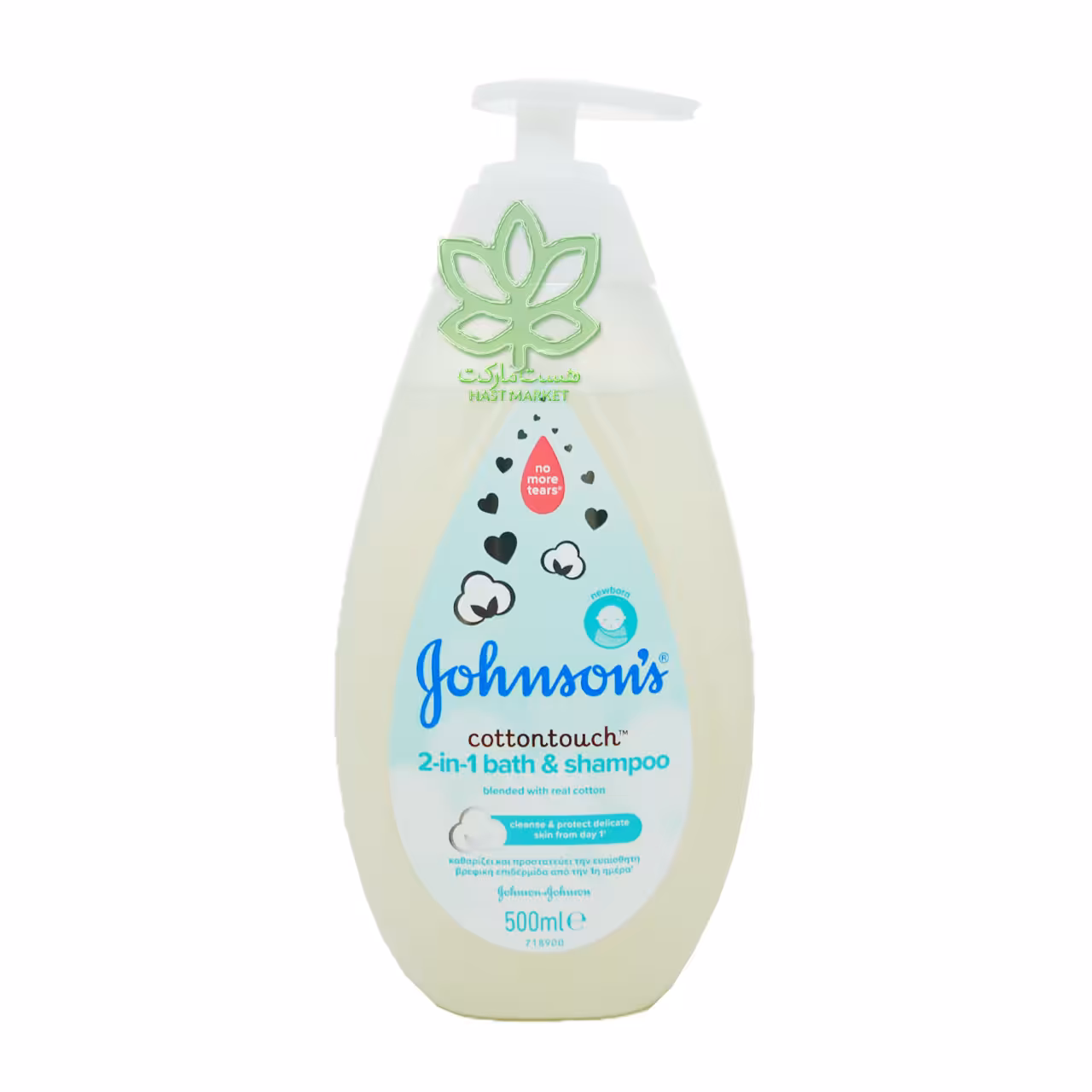 شامپو بچه جانسون سر و بدن پنبه 500 میل - johnson