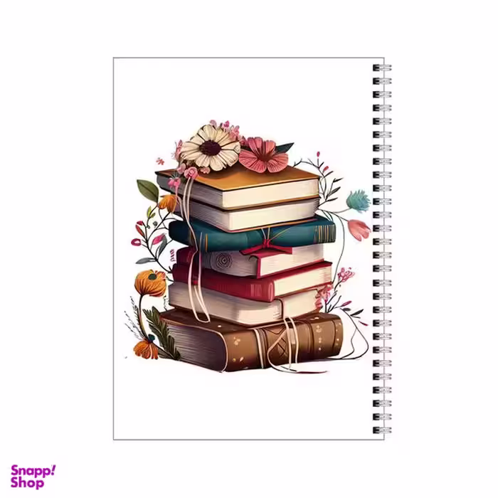 دفتر مشق 80 برگ بامبیلیپ طرح کتاب ها و گل ها کد 5756293