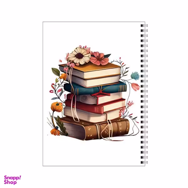 دفتر مشق 80 برگ بامبیلیپ طرح کتاب ها و گل ها کد 5756293