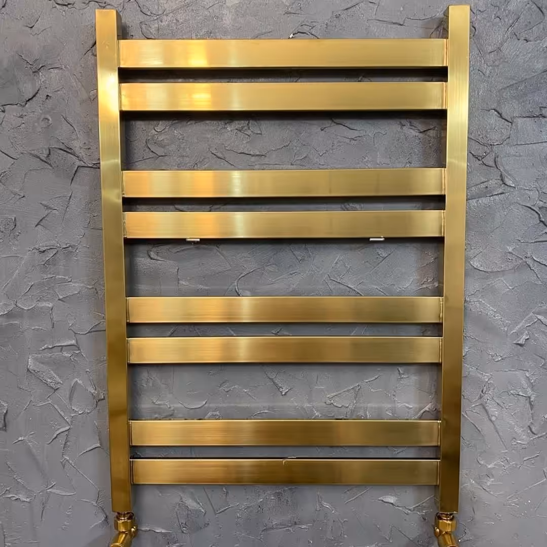 رادیاتور حوله خشک کن استیل مدل 80 سانتی طلایی 8پره