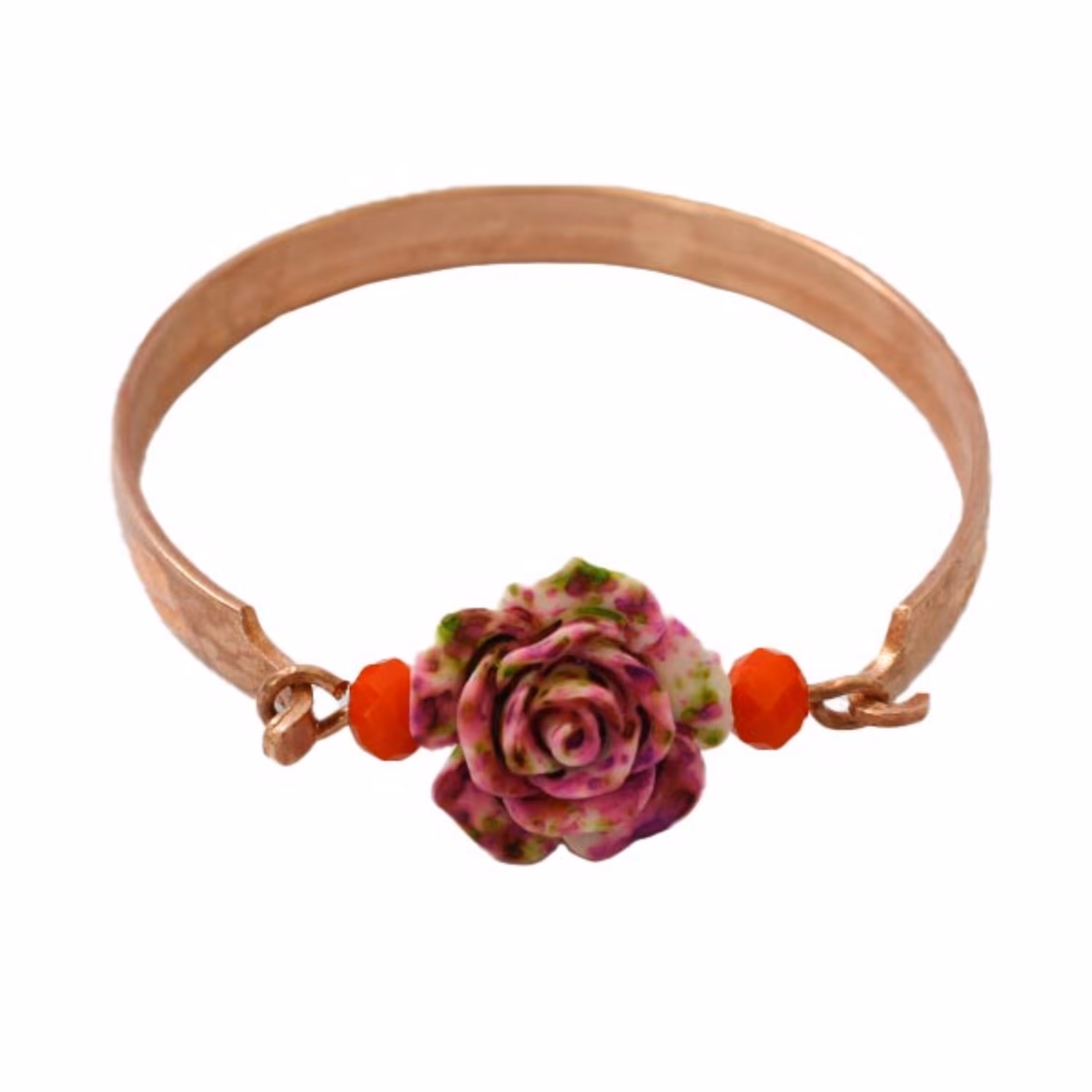 دستبند مسی گل بنفش کد JW258