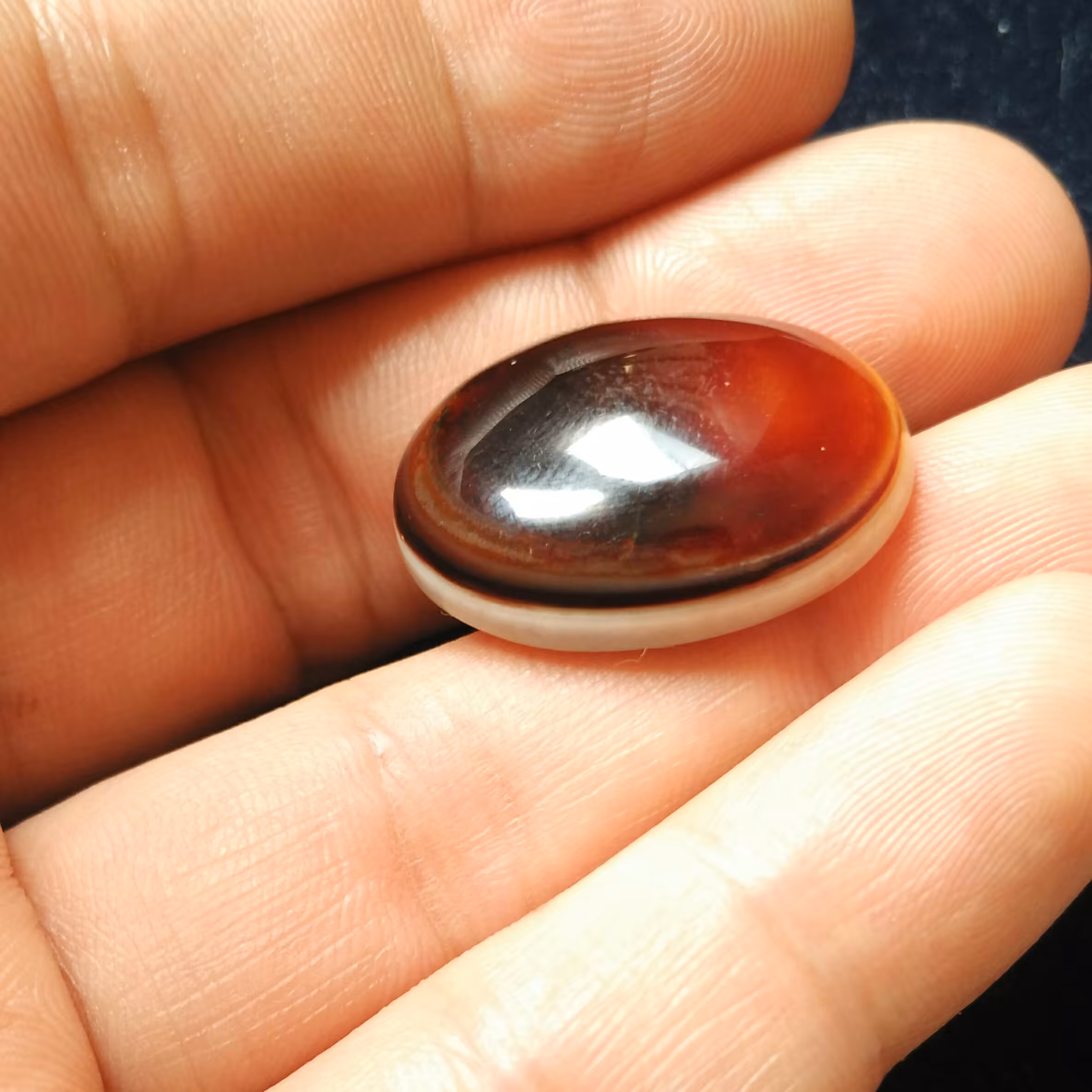 عقیق سه پوست آلبالویی