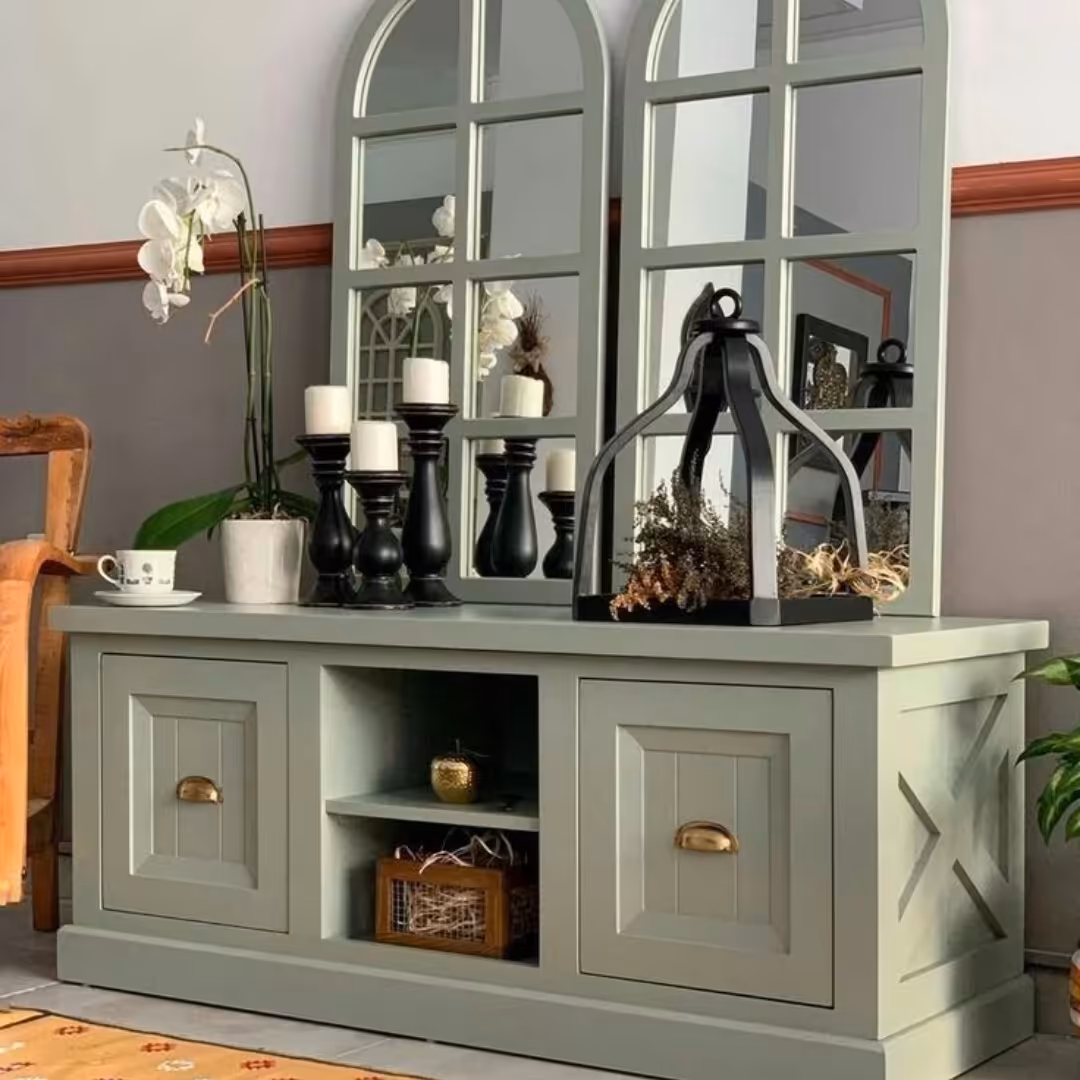 کنسول دکوری کلاسیک با قاب آینه در رنگ های متنوع 