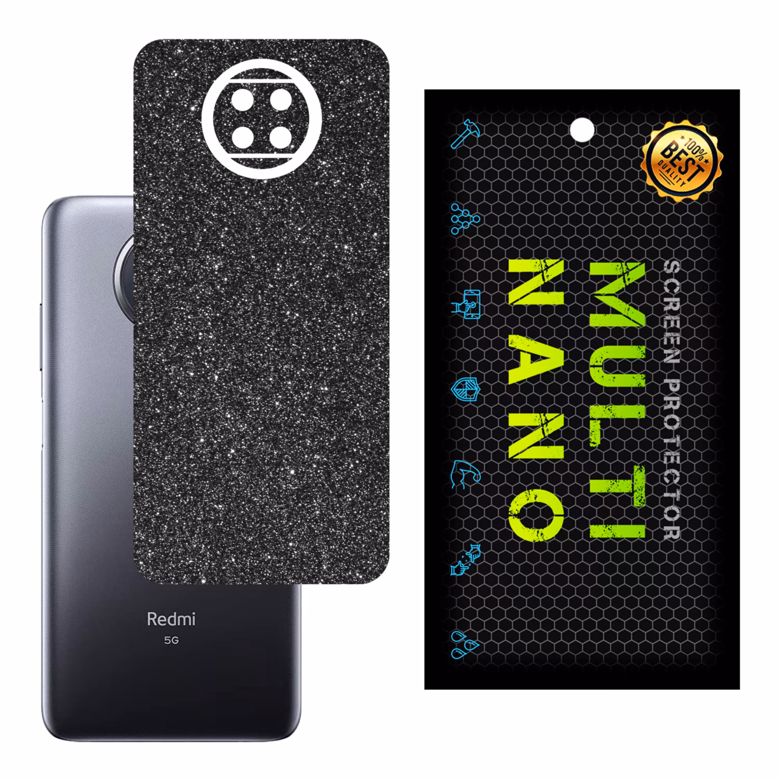 برچسب پوششی MultiNano مدل X-G1F-Gray برای پشت موبایل شیائومی Redmi Note 9T