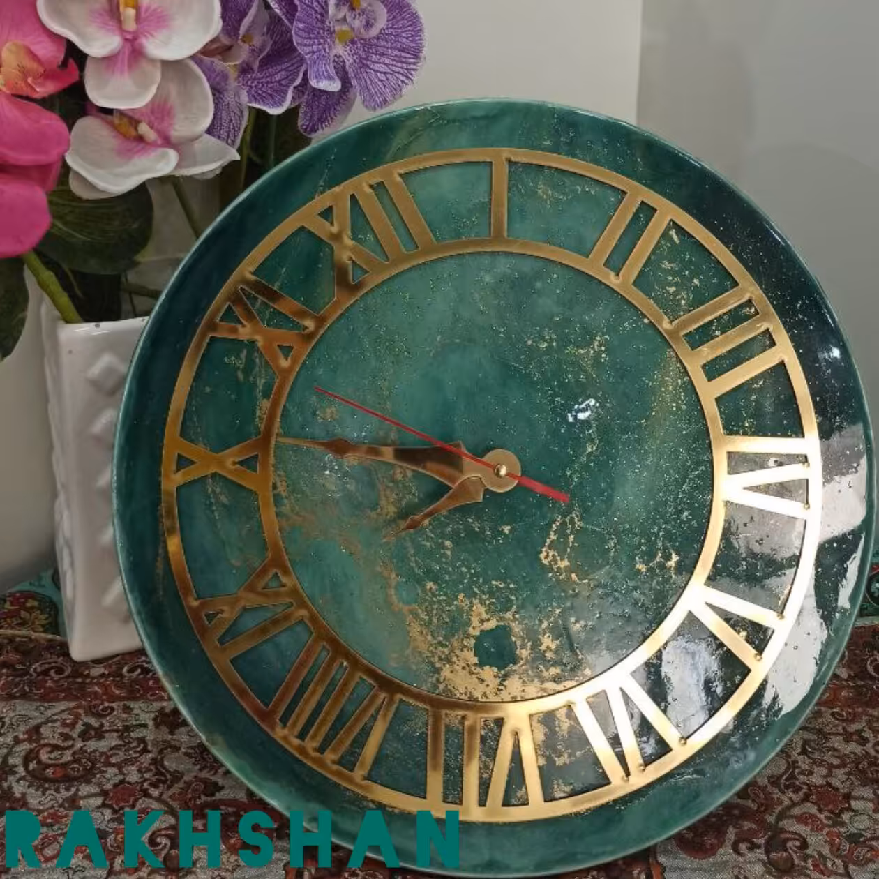 ساعت دیواری دست ساز  رزینی 35 سانتی