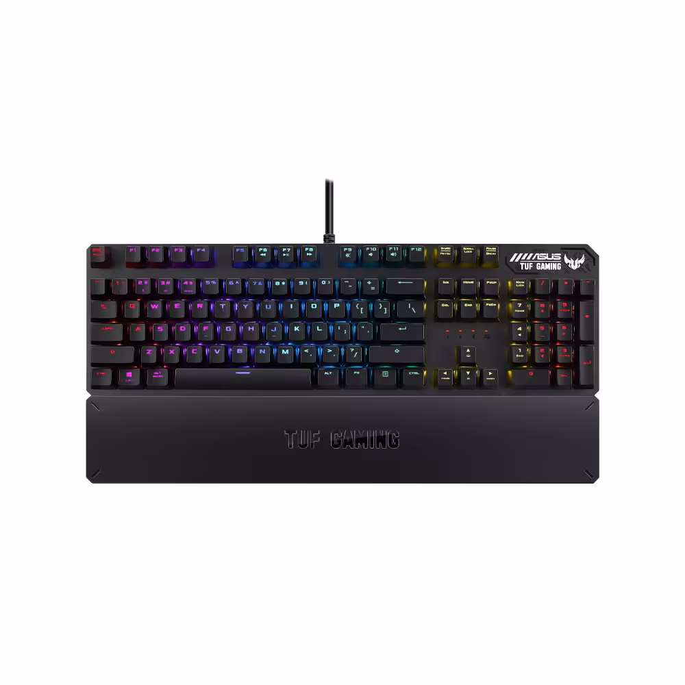 کیبورد با سیم ایسوس مدل TUF گیمینگ K3 با سوئیج مکانیکال قرمز