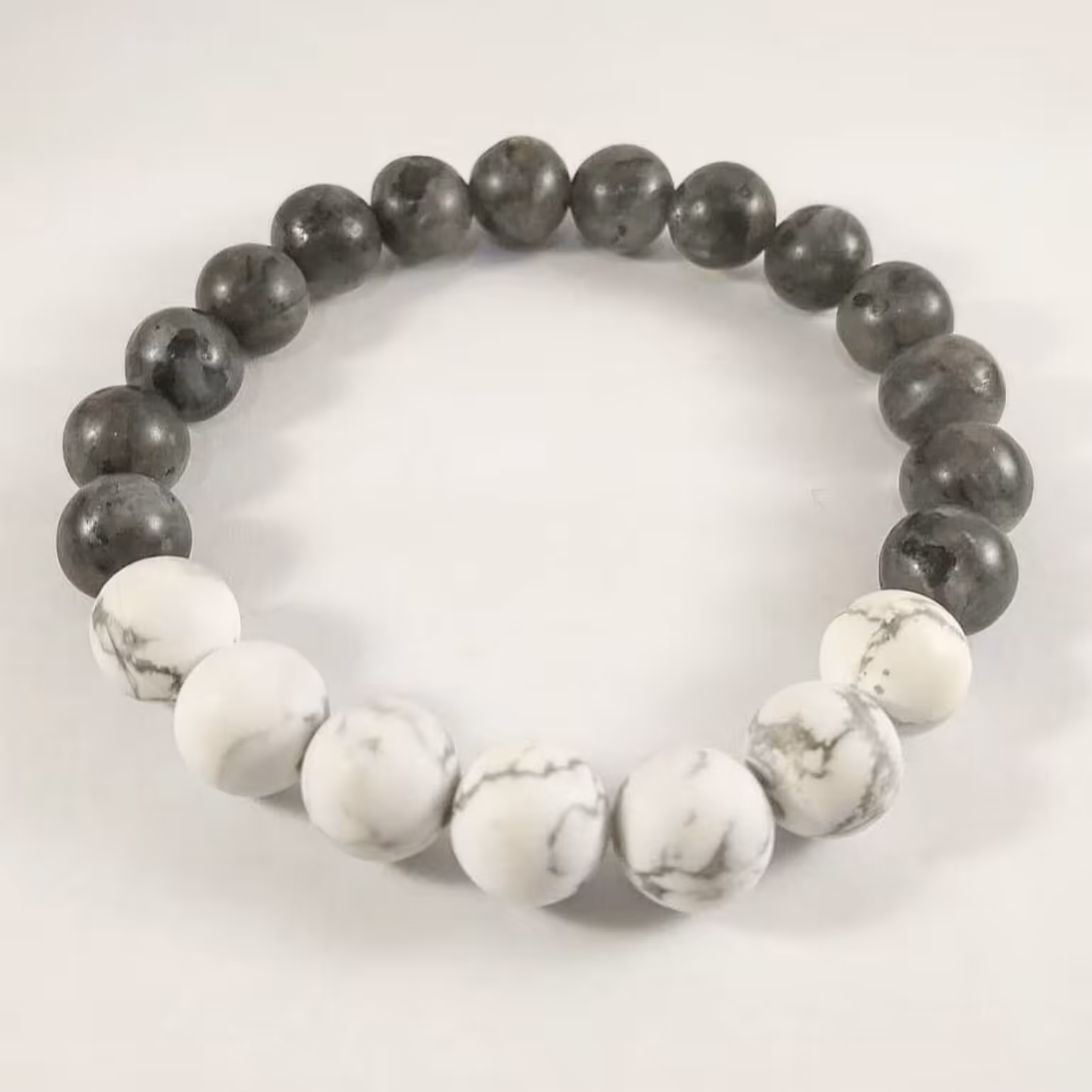 دستبند دستساز سنگ لاروکیت و هولیت مات