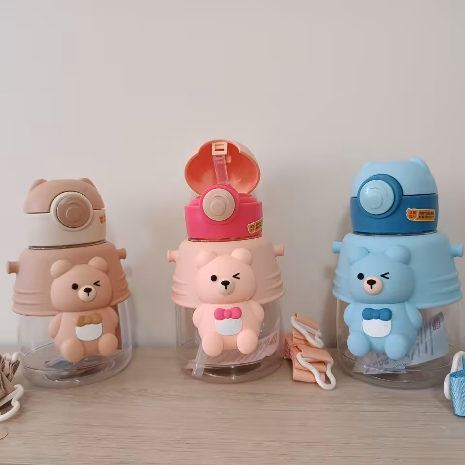 قمقمه نی دار بندار طرح خرس وارداتی با کیفیت عالی