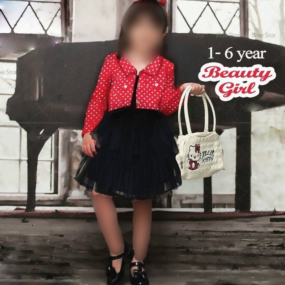 کت و سارافون دخترانه مناسب 1تا 3 سال مدل سوزان