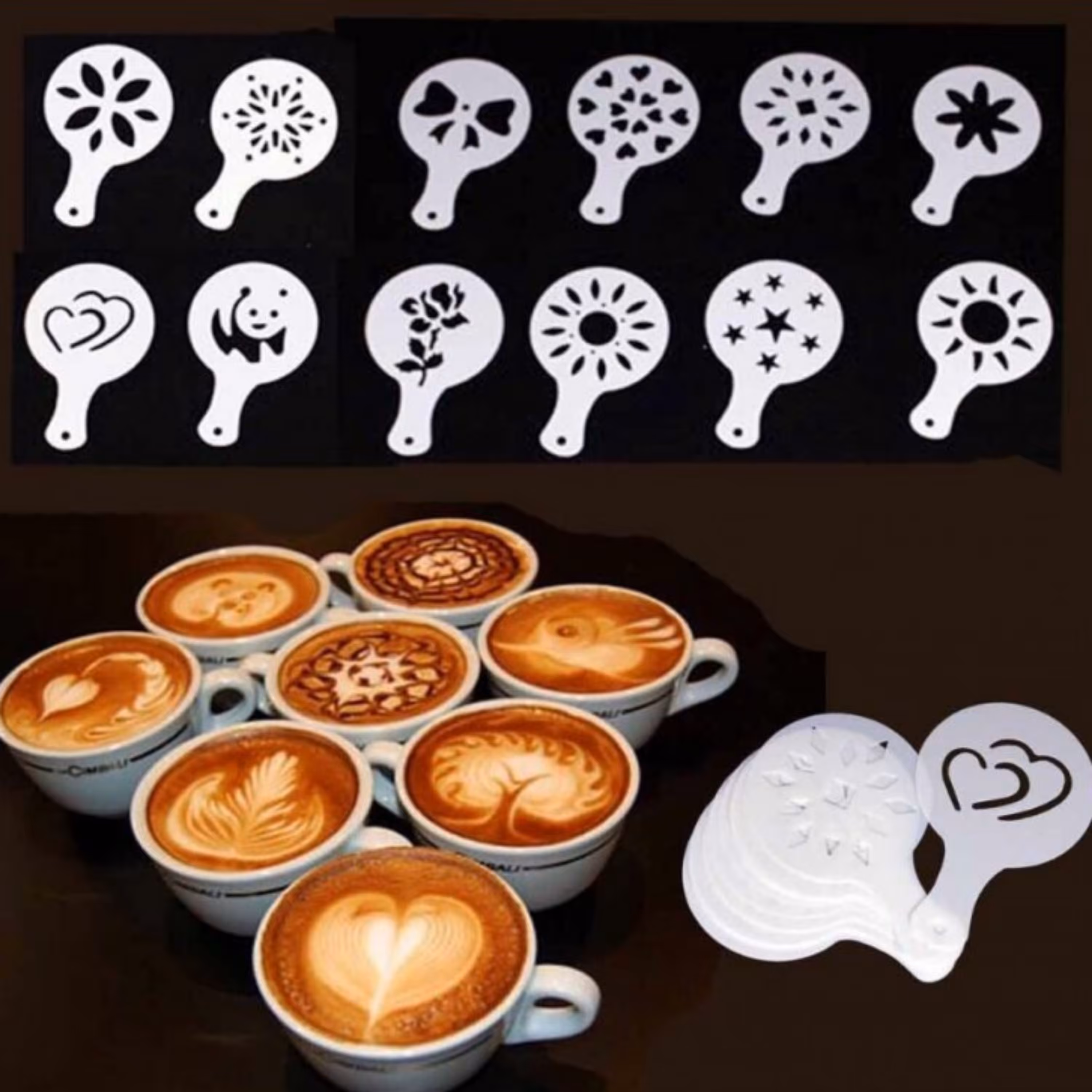 شابلون تزئین قهوه با ارسال رایگان