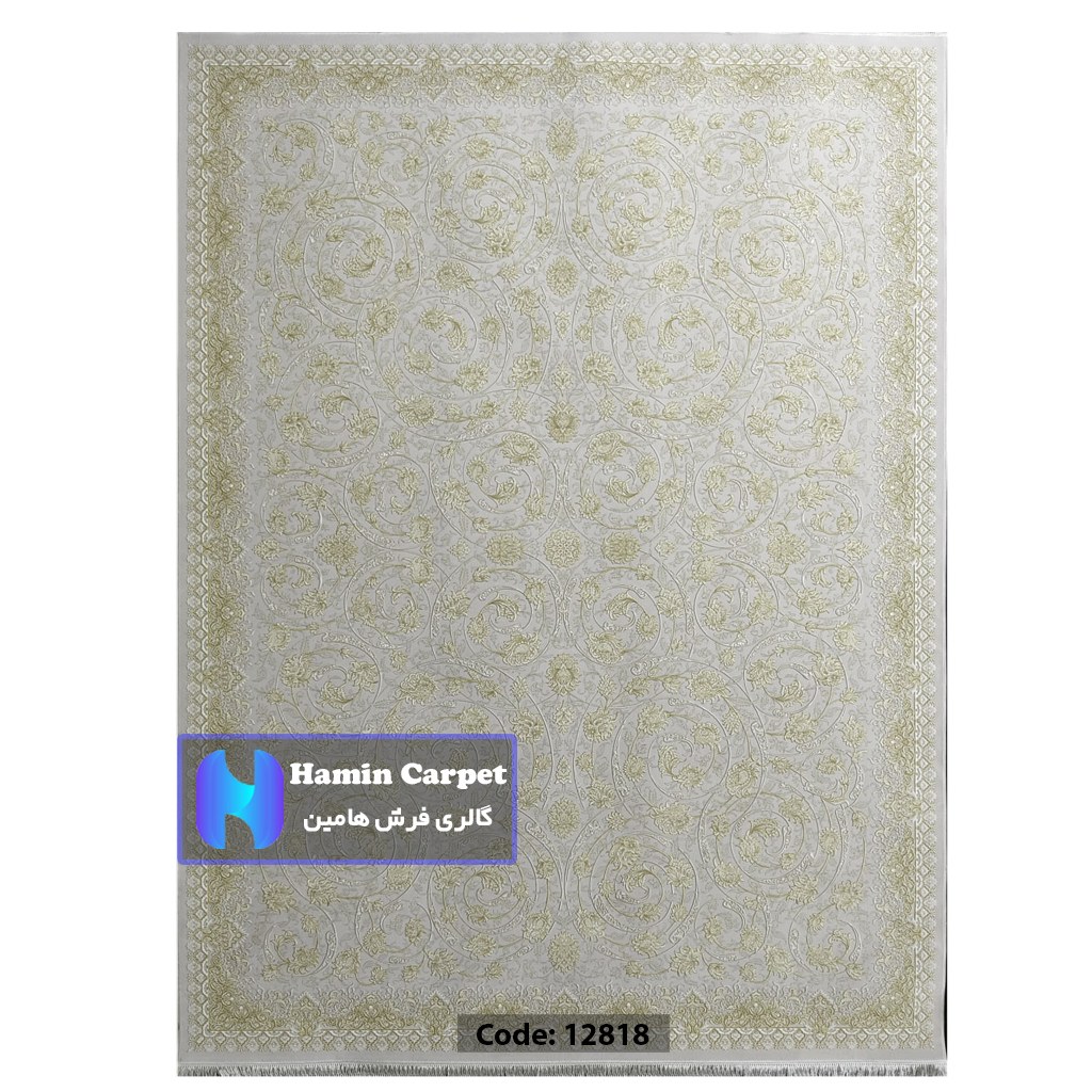 فرش 4 متری 1200 شانه تراکم 3600  نخ اکلریک گل برجسته کد AR12818