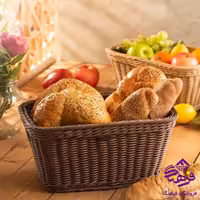 سبد بافت مستطیل طرح نرگس زیبا