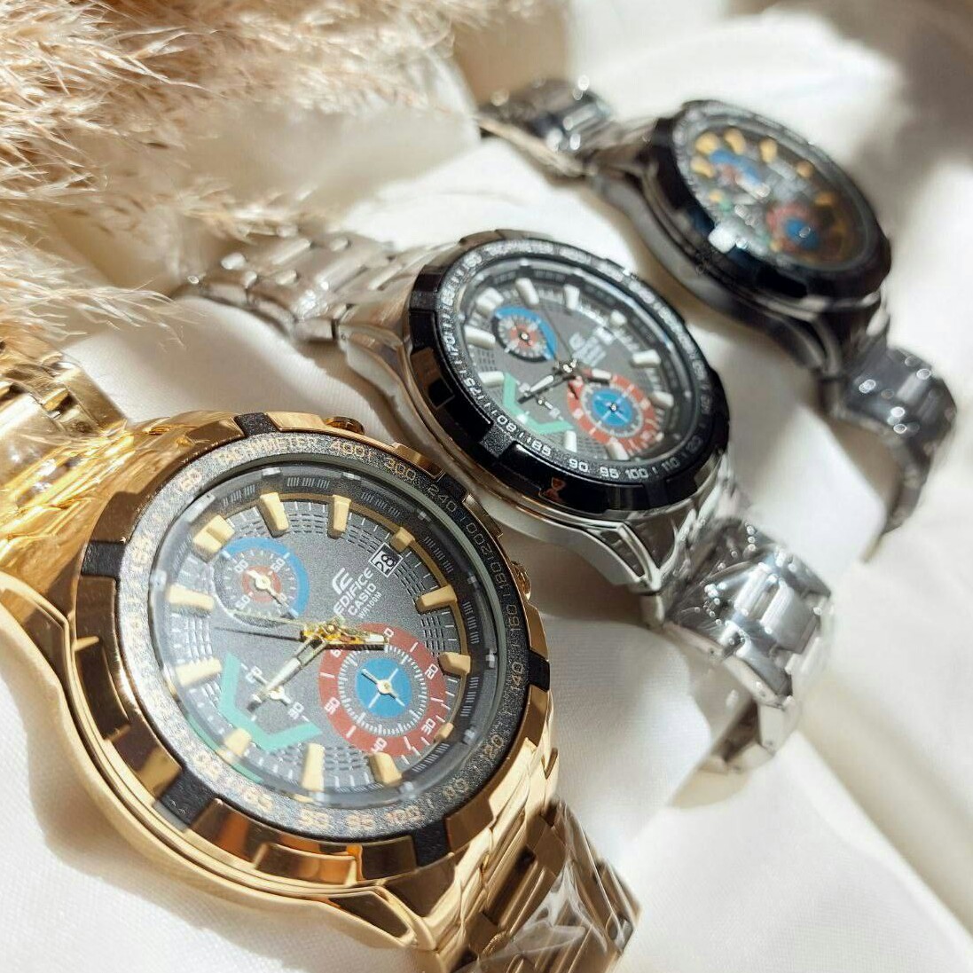 ساعت مچی 4 موتور فعال کرنوگراف کاسیو ادیفایس با جعبه مارک دار casio edifice