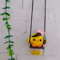 آویزماشین آویزآینه ماشین جوجه موی صاف پاپیون | amazonchi