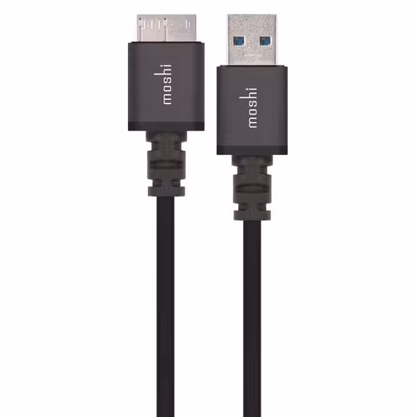 کابل MOSHI موشی تبدیل USB-3 Type A به Micro B مشکی - Hiapple.ir