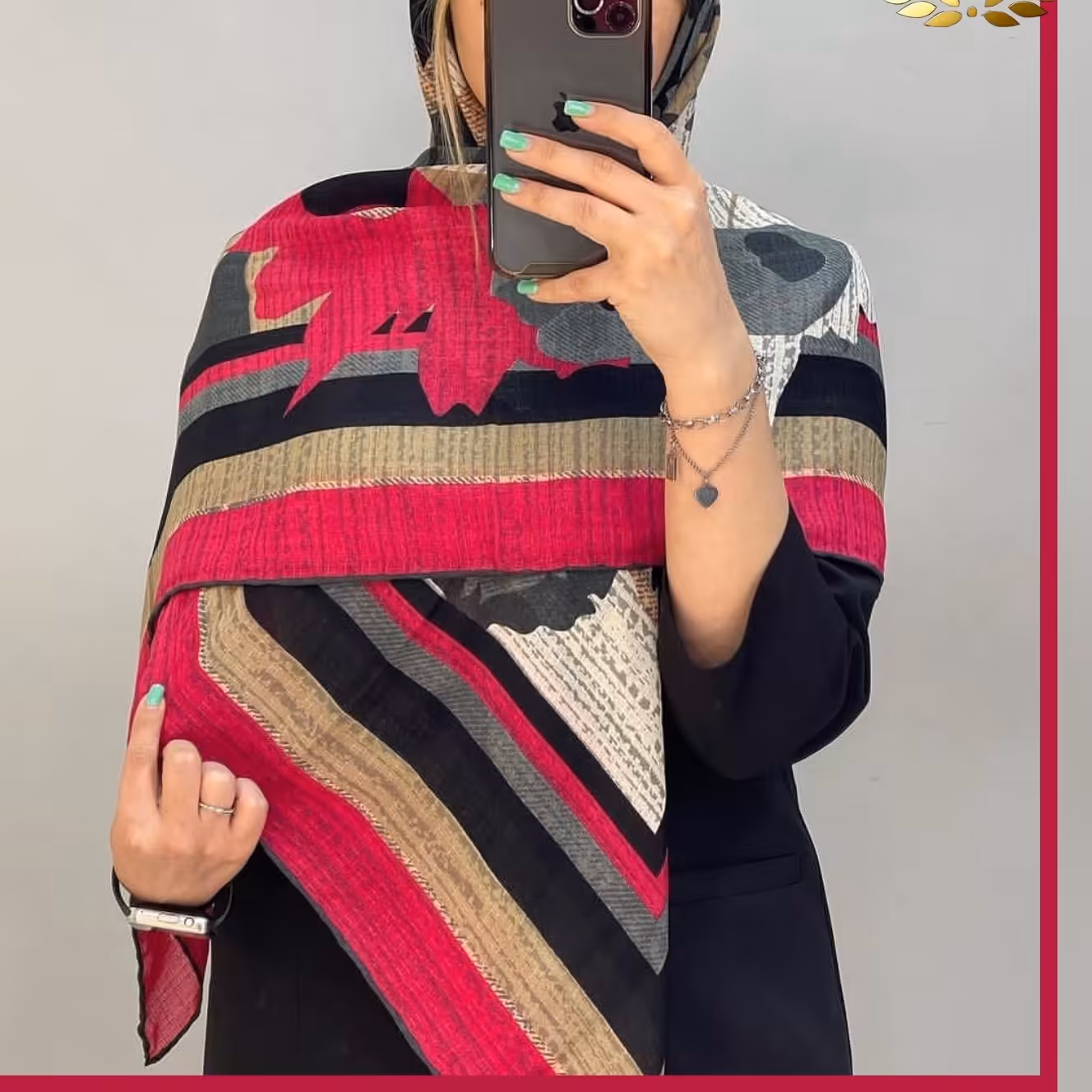 روسری نخی ژاکارد 