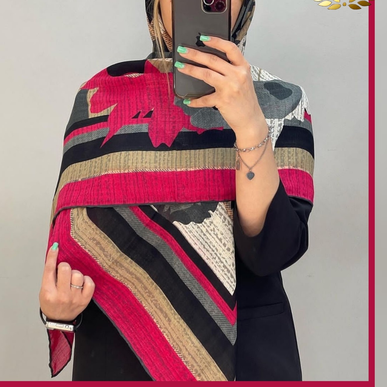روسری نخی ژاکارد