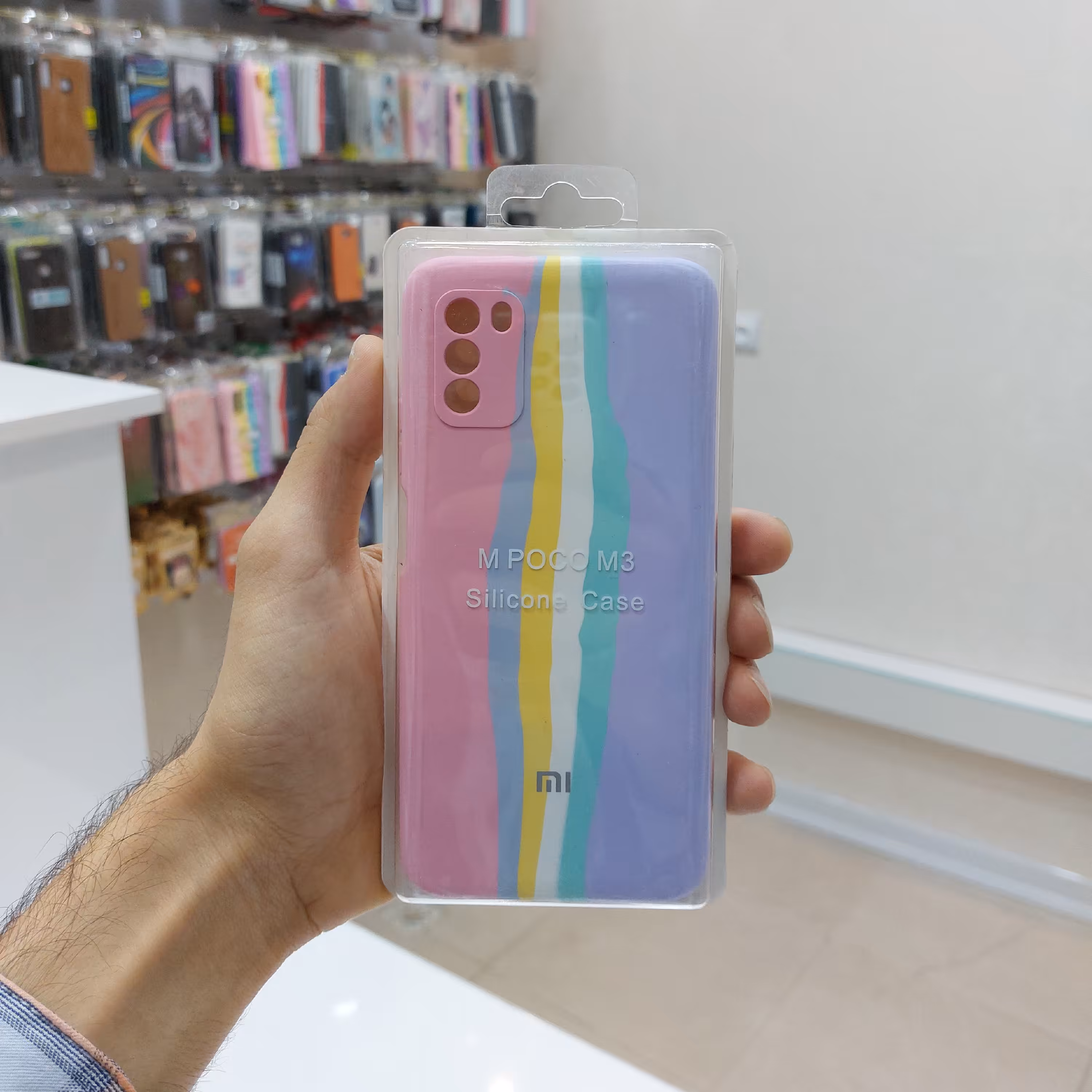 گارد و قاب سیلیکونی آبرنگی اورجینال پاک کنی طرح شماره 4 مناسب برای گوشی poco m3