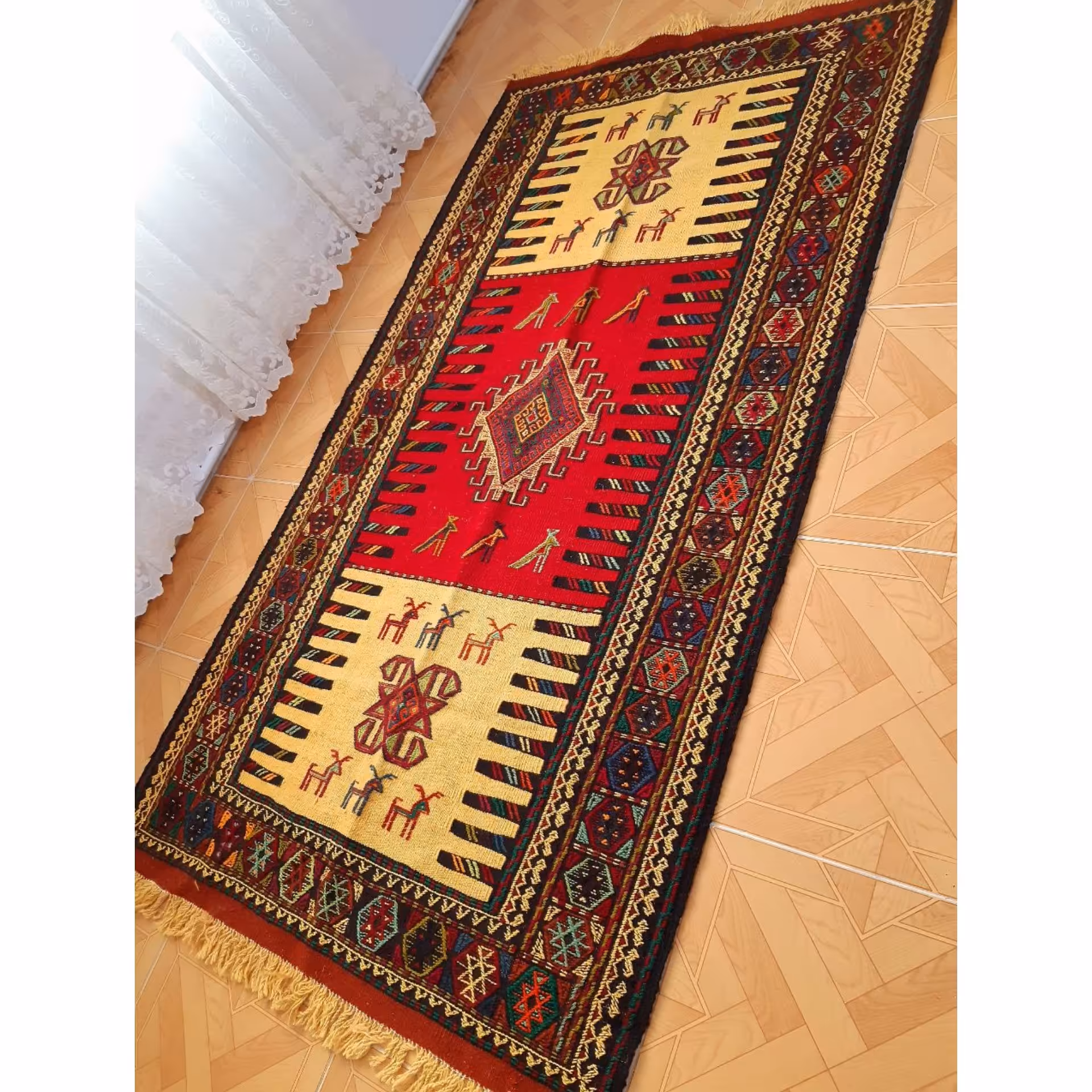 گلیم کردی اعلا دستبافت طلاشورشده