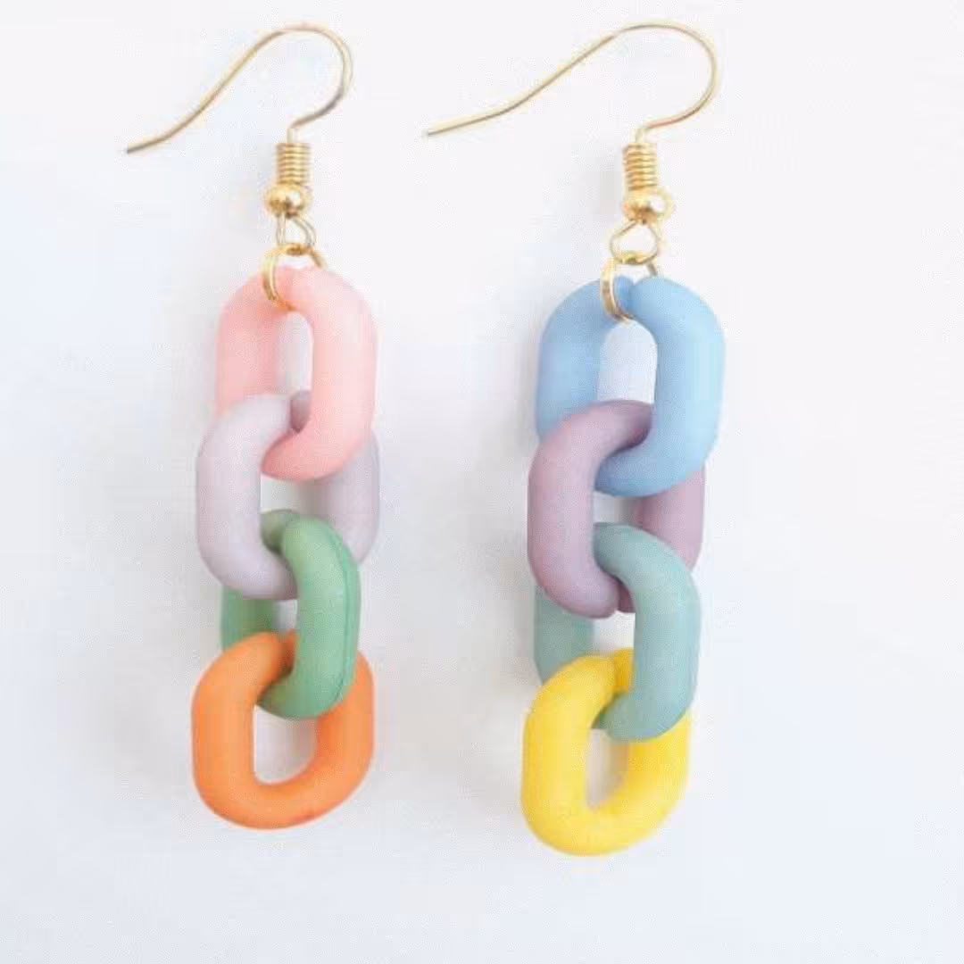 گوشواره چند رنگ لاکچری طرح ولنتاین 