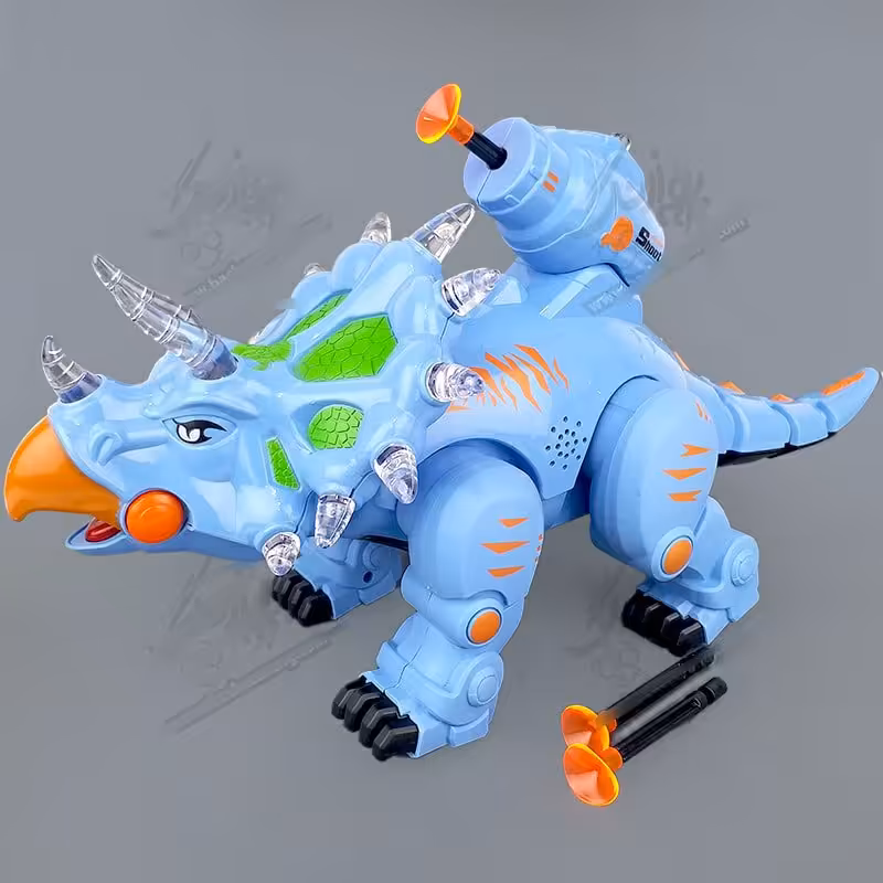 ربات دایناسور موزیکال چراغ دار تیرانداز طول 37 سانت 