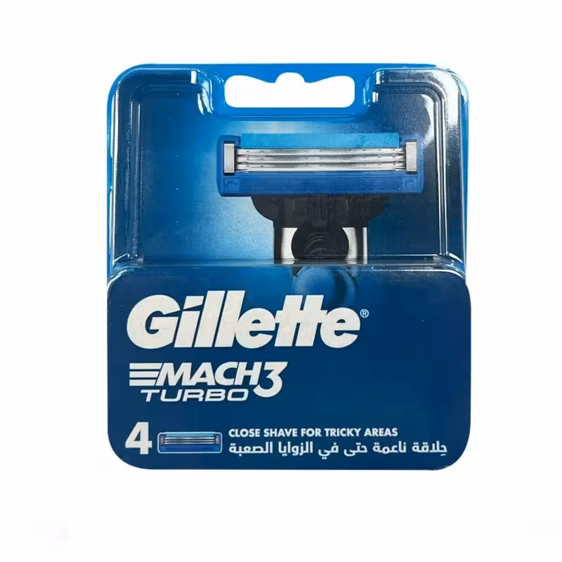 تیغ یدک مچ تری Mach3 Turbo 3D ژیلت 4 عدد   ((ارسال رایگان برای خرید بالای 900 تومان))