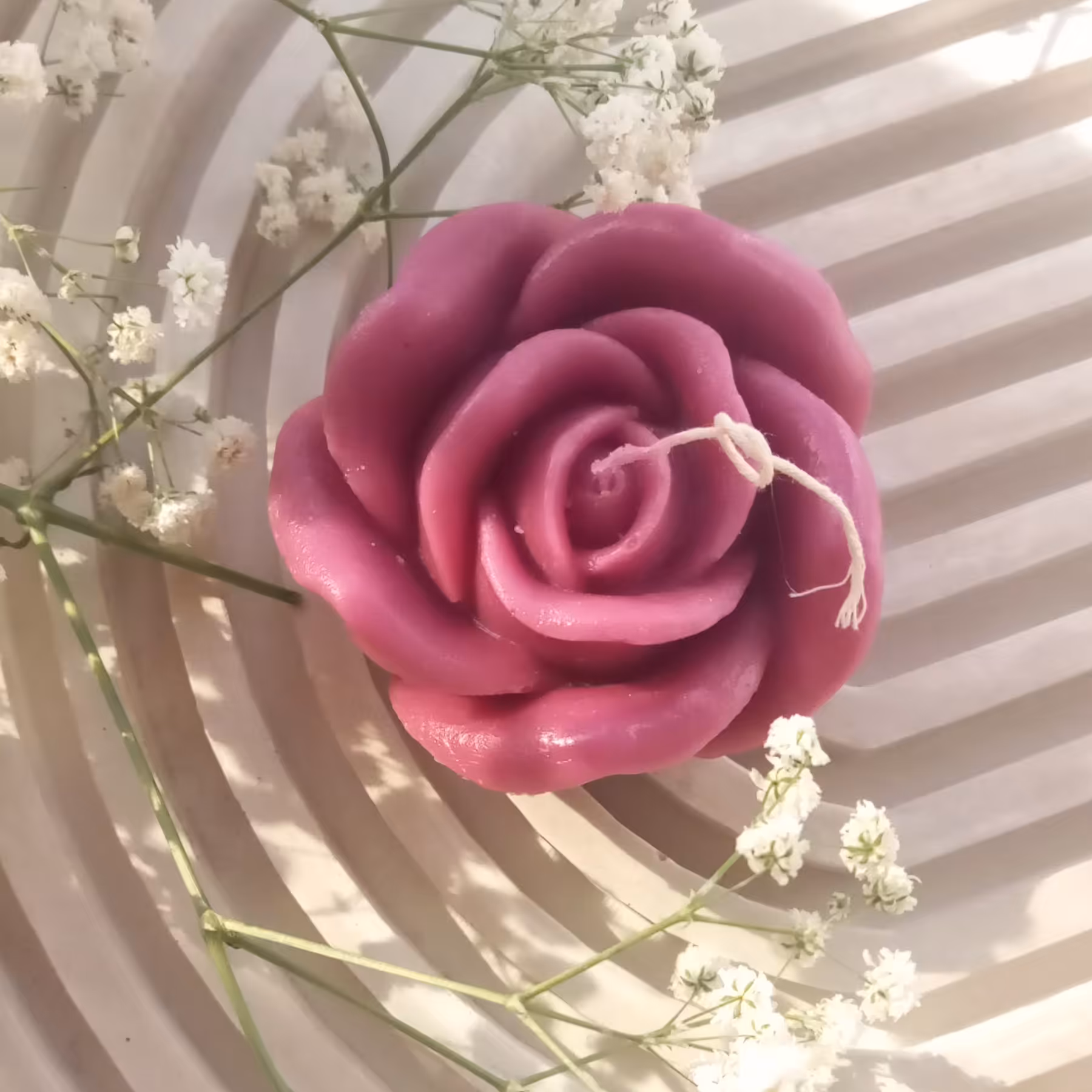 شمع گل رز روآبی 