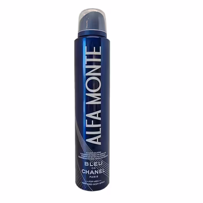 اسپری خوشبو کننده بدن مردانه آلفا مونته مدل bleu chanel حجم 200 میلی لیتر