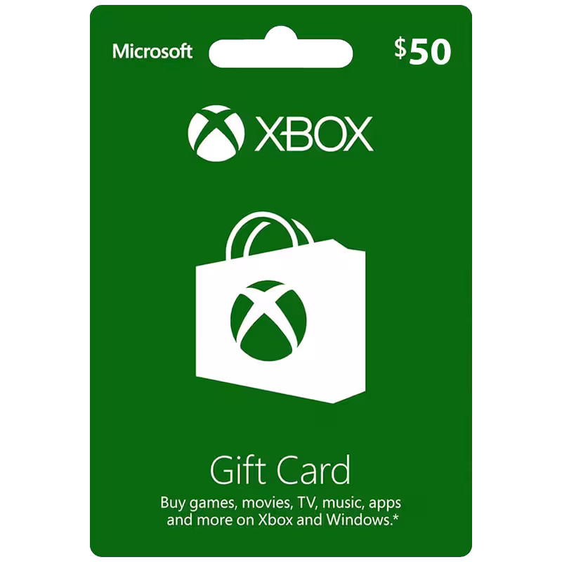 خرید گیفت کارت 50 دلاری ایکس باکس