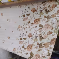 سفره کتان پی وی سی گل قهوه ای