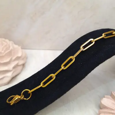 کد33 دستبند استیل دستبند رنگ ثابت دستبند زنجیری دستبند ژوپینگ دستبند زنانه دستبند دخترانه دستبند دستساز