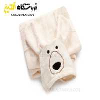 حوله پالتویی کودک سلین طرح سگ کرم روشن سایز 12-13