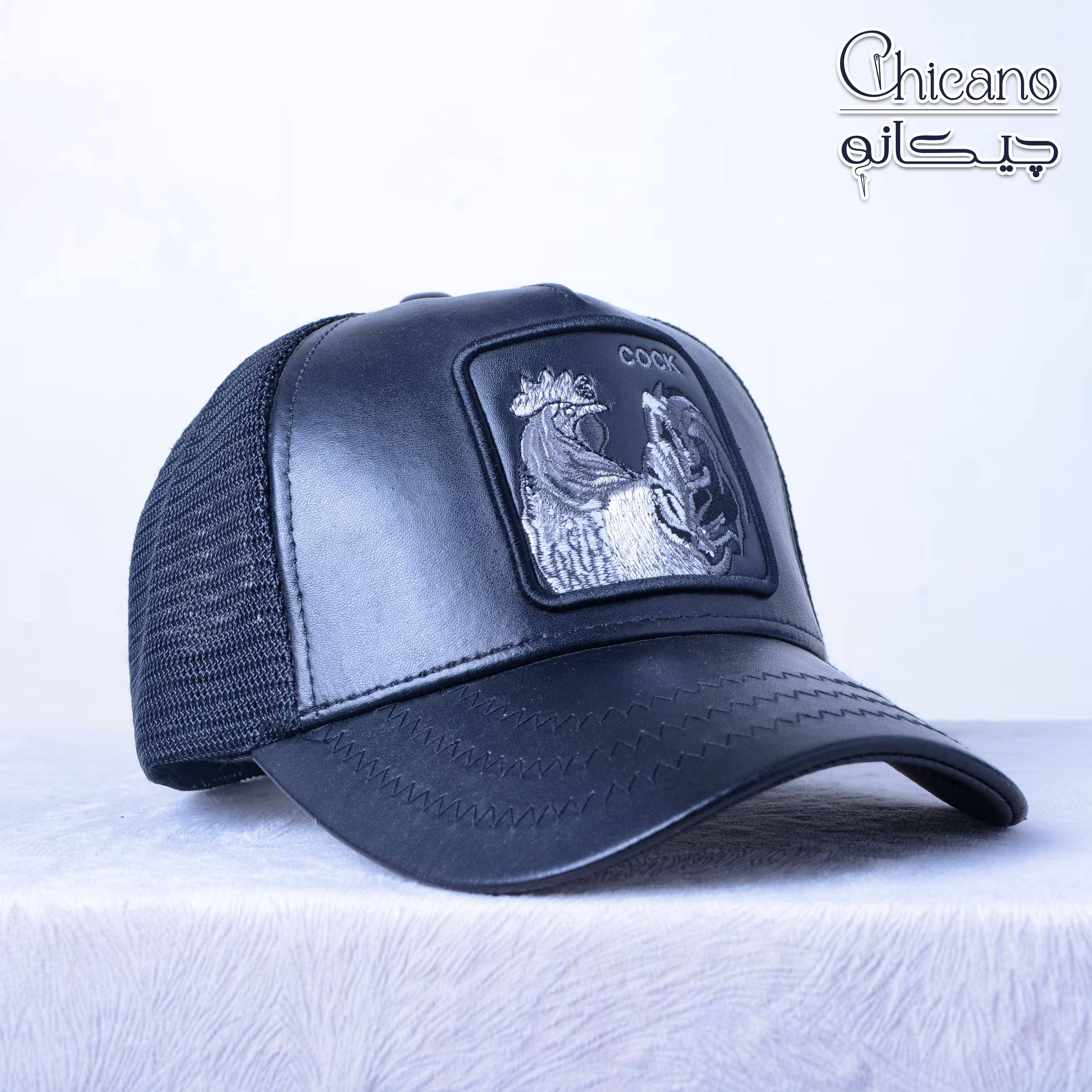 کلاه گورین طرح خروس چرمی چیکانو