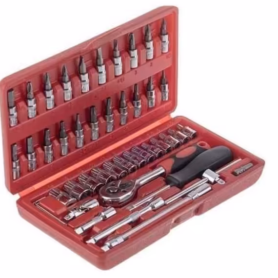 مجموعه 46 عددی آچار و سری بکس و پیچ گوشتی 