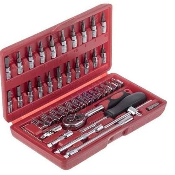 مجموعه 46 عددی آچار و سری بکس و پیچ گوشتی