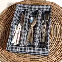 جا قاشقی چوبی طرح چرم 3 خانه میلانو