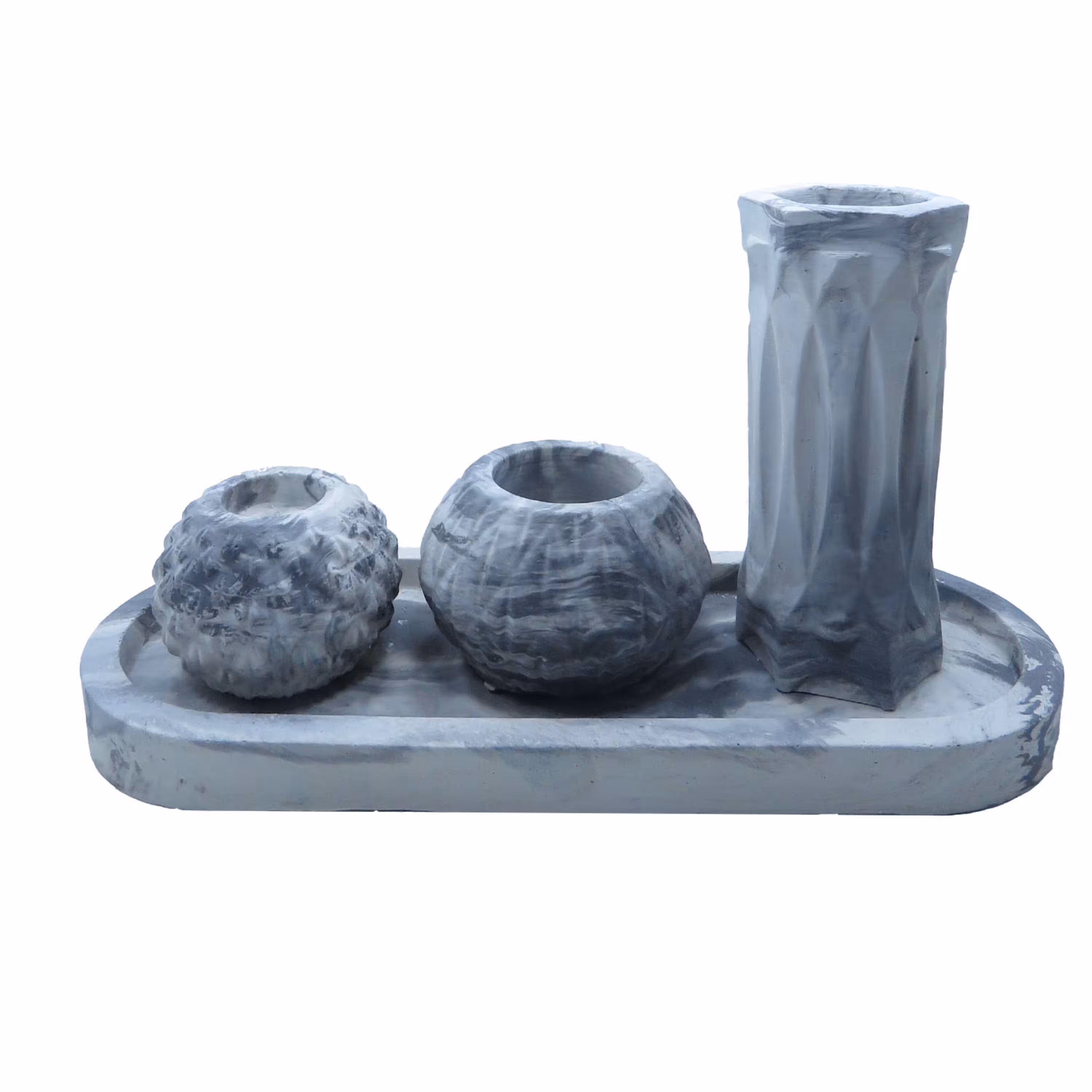 جاشمعی و جا عودی 4 تکه رنگ طوسی