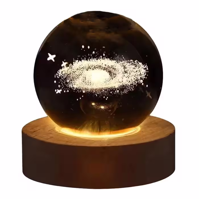 چراغ خواب طرح گوی کریستال مدل کهکشان سایز 8