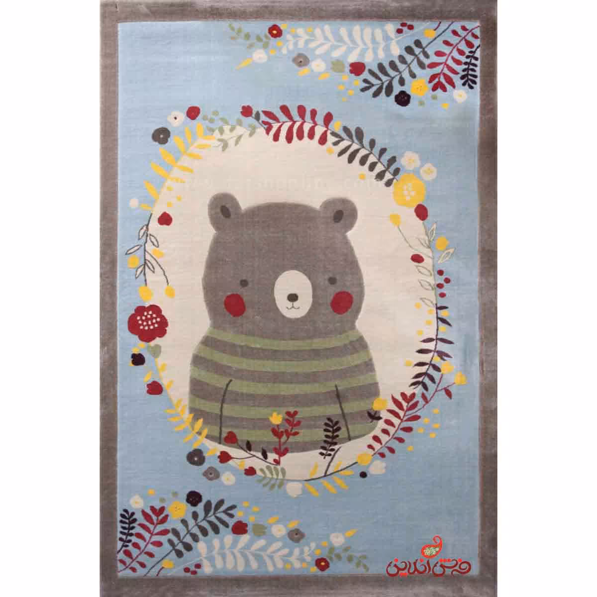 فرش کودک پاتریس طرح تدی آبی