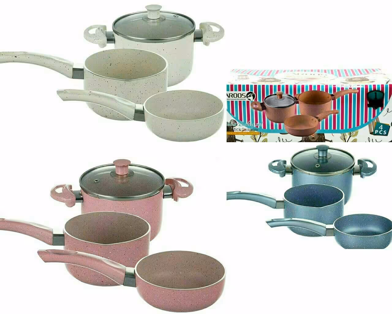 سرویس قابلمه 4 پارچه مدل نلیا nliya برند عروس Aroos