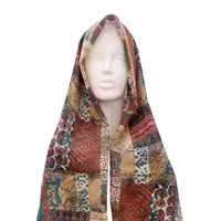 شال نخی شاد برند اچ پی اس hps سایز 185 در 73 مدل  H 12  کد 1 حاشیه سرمه ای