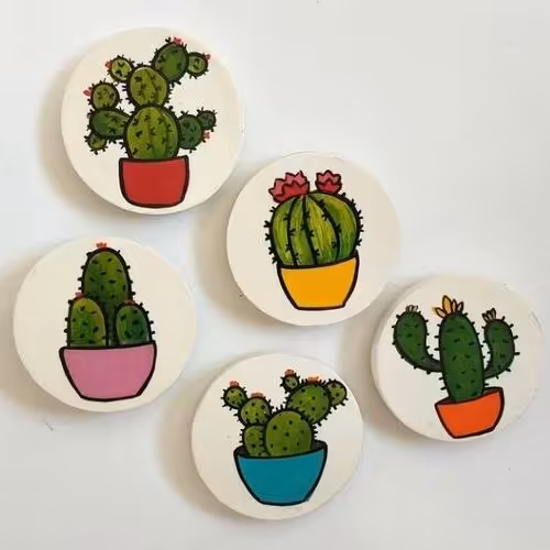 مگنت یخچال و کابینت پنج عددی مدل کاکتوس