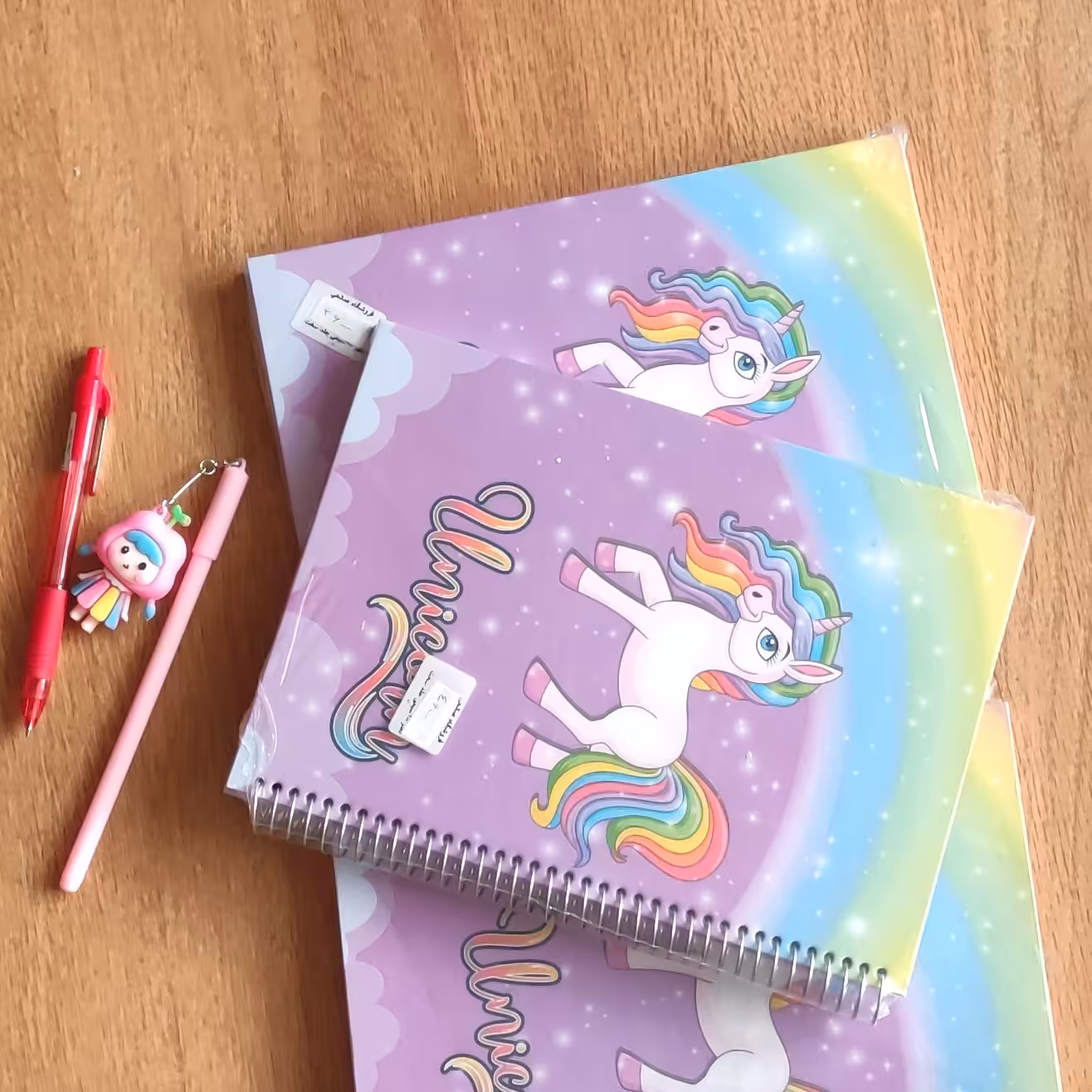 دفتر فنری 100 برگ جلد سخت یونی کورن