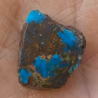 اسلایس سنگ راف فیروزه آبی محک اصل نیشابور 100 در 100 طبیعی شاهکار خلقت بی نظییر