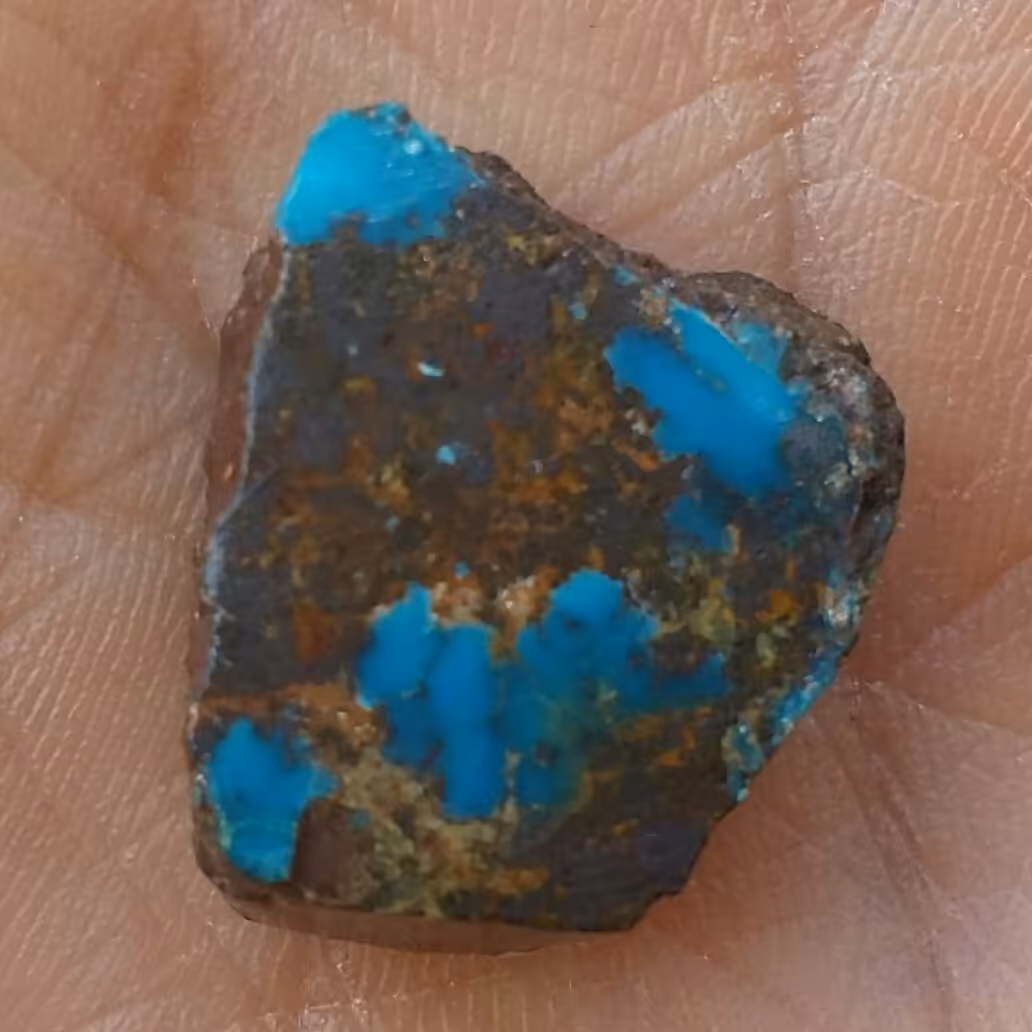 اسلایس سنگ راف فیروزه آبی محک اصل نیشابور 100 در 100 طبیعی شاهکار خلقت بی نظییر